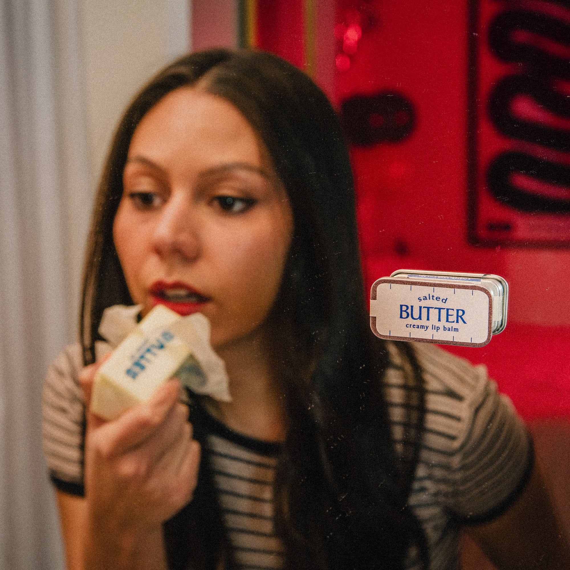 "Salted Butter" Old School Lip Balm Tin