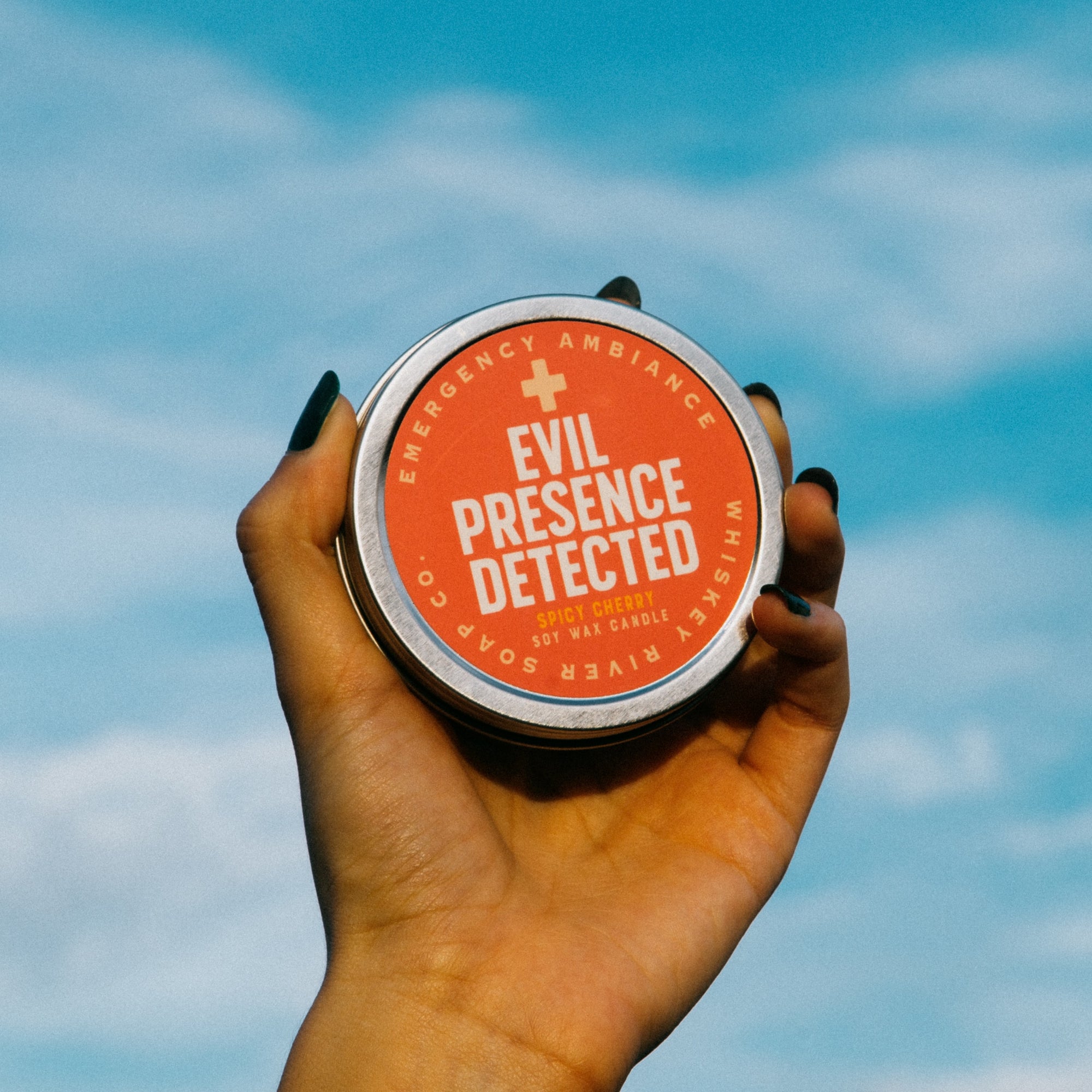 Evil Presence Detected Emergency Ambiance Travel Tin