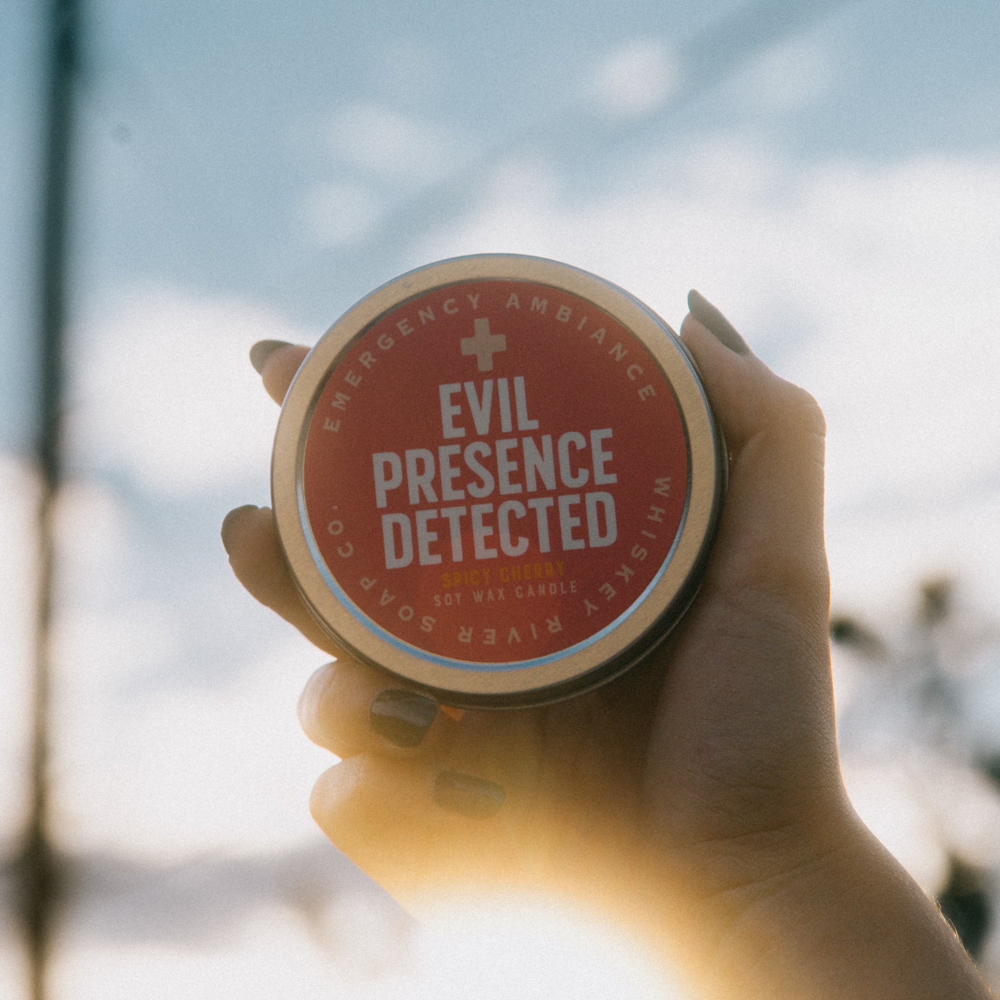 Evil Presence Detected Emergency Ambiance Travel Tin