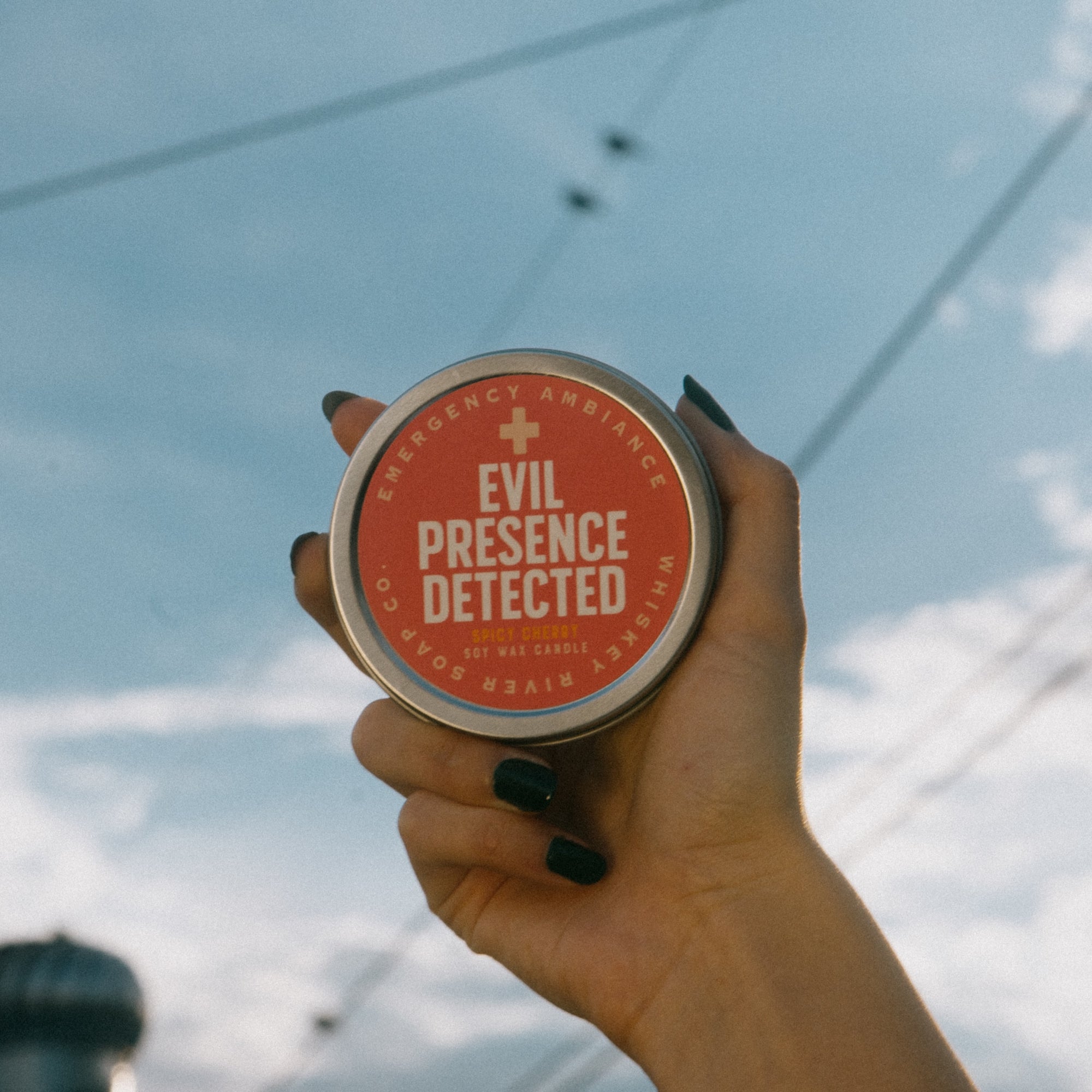 Evil Presence Detected Emergency Ambiance Travel Tin