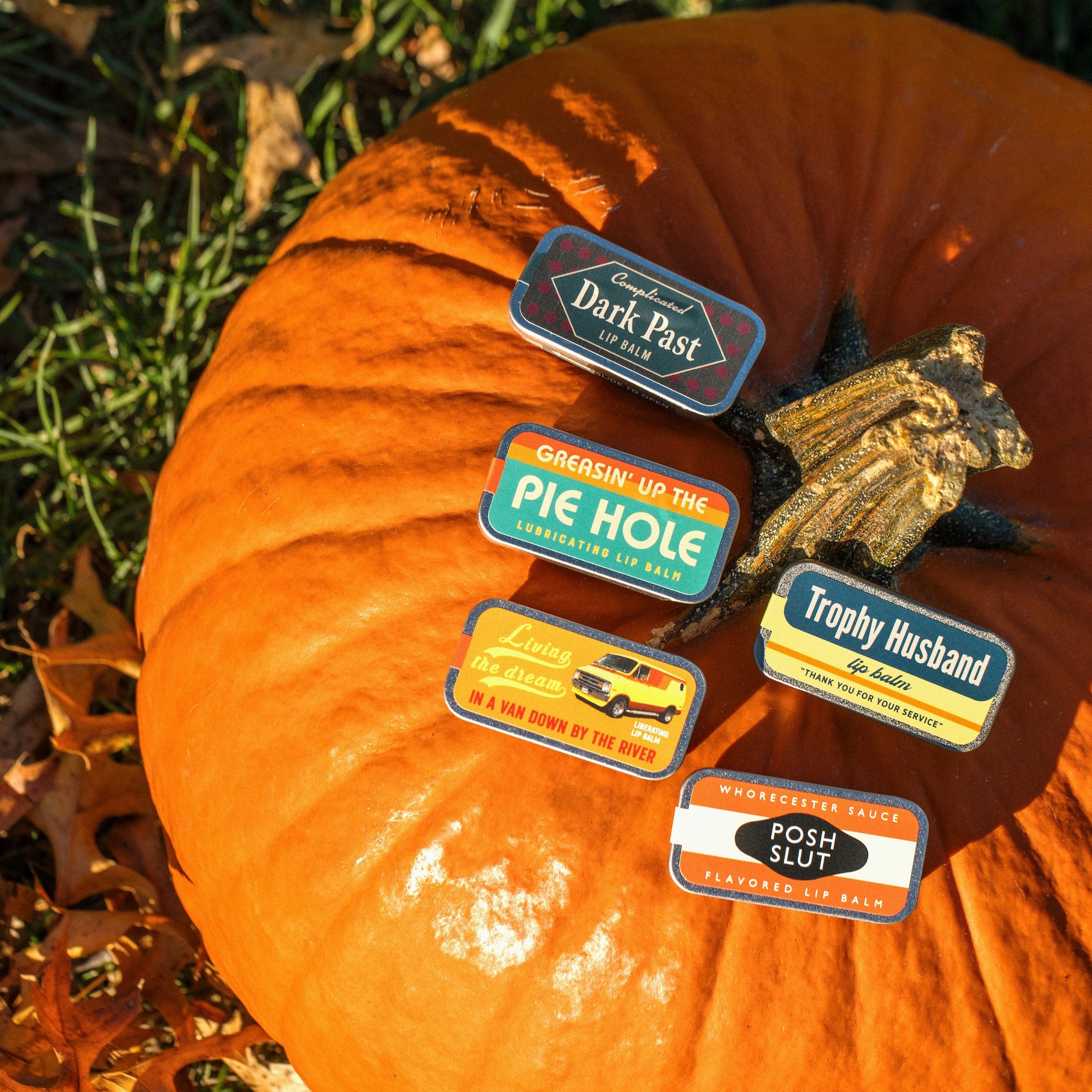 "Greasin' Up The Pie Hole" Old School Lip Balm Tin