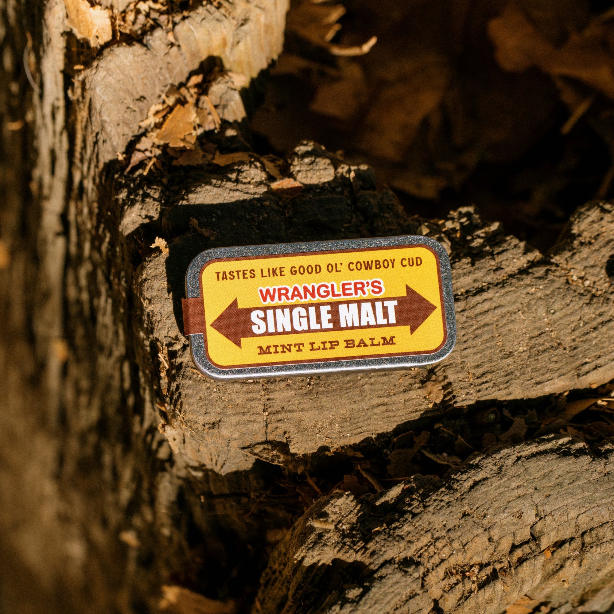 "Wrangler's Single Malt" Old School Lip Balm Tin