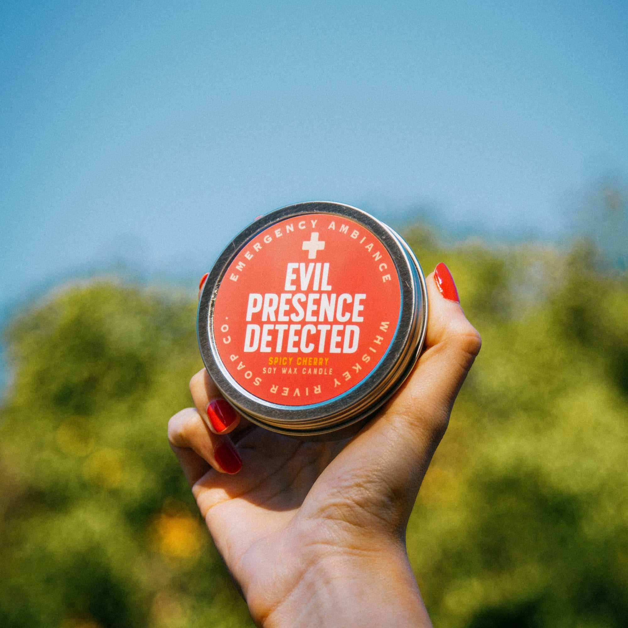 Evil Presence Detected Emergency Ambiance Travel Tin
