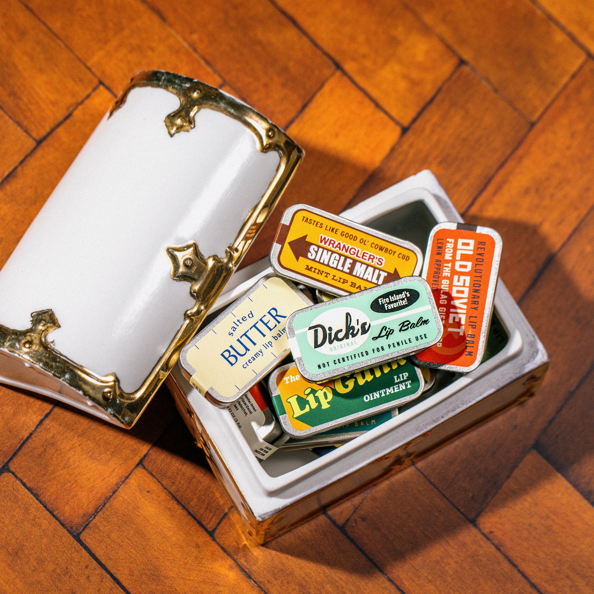 "Salted Butter" Old School Lip Balm Tin