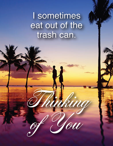 Trash Can Food Greeting Card